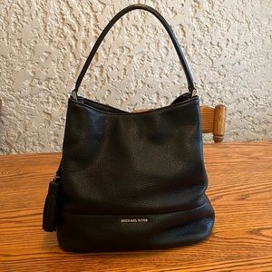 Michael Kors black pebble grain leather handbag